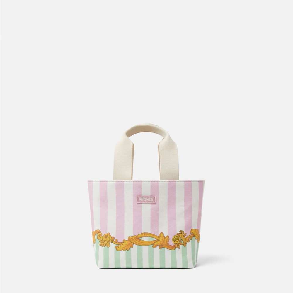 VERSACE BAROCCO PINSTRIPE KIDS SMALL TOTE